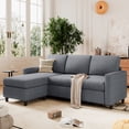 thumbnail image 2 of Walsunny Canapé Sectionnel Convertible Réversible de 73,6 Pouces, Canapé-Lit Sectionnel en L 3 Places avec Méridienne Réversible pour Petit Espace, Gris Foncé, 2 of 9