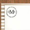 thumbnail image 2 of Printtoo Personalized Initial Monogram Self Inking Round Custom Address Wedding Invitation Rubber Stamp-Blue, 2 of 4