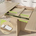 thumbnail image 4 of Table à Manger Extensible de 43,3 Pouces-59 Pouces pour 4 à 8, Table de Cuisine Ronde à Ovale avec Rangement Caché et Base Croisée Robuste, Table Moderne pour Salle à Manger et Salon, Rallonges Amovibles, Bois Naturel, 4 of 9