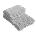 thumbnail image 2 of Meitianfacai Fringe Trim Throw Blanket with Simple Design, Lightweight Air Conditioning Blanket for Sofa, Bed and Nap Use in Soft Breathable Fabric (Gray), 2 of 6