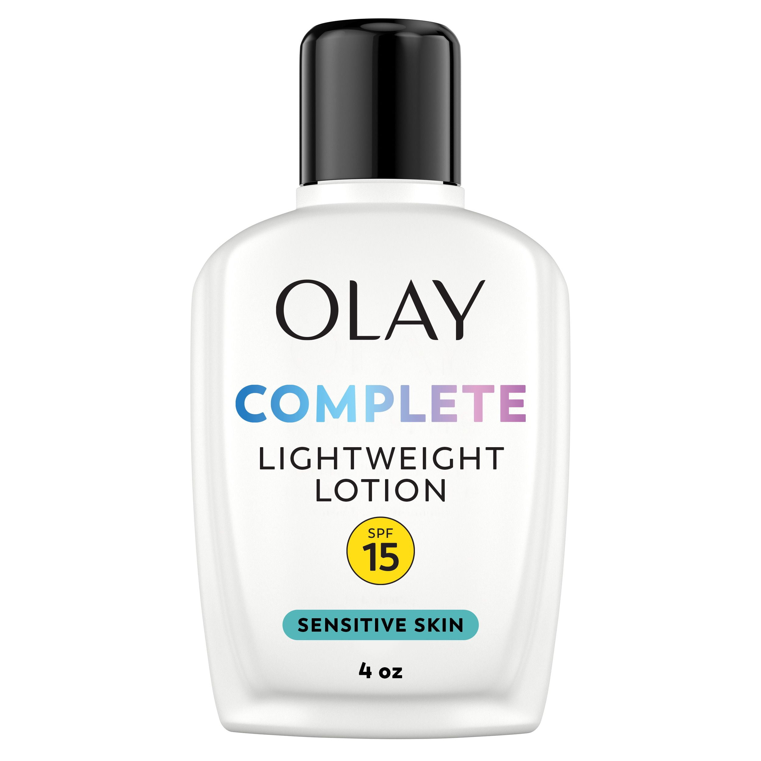 Olay Face Moisturizer, Complete with Spf 15, for Sensitive Skin, Fragrance Free, Daily Facial Lotion, Lightweight Hydrating Sun Protection - Vitamin C, and Niacinamide, 120 mL