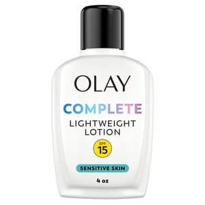 Olay Face Moisturizer, Complete with Spf 15, for Sensitive Skin, Fragrance Free, Daily Facial Lotion, Lightweight Hydrating Sun Protection - Vitamin C, and Niacinamide, 120 mL