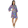 thumbnail image 3 of Bimba Women Printed Short Cotton Robe Bride Bridesmaid Getting Ready Coverup, 3 of 9