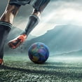 thumbnail image 2 of Graflsoa Reflective and Glow-in-the-Dark Stitched Soccer Ball, Hexagonal Design, Size 5, PU Material, Deflated for Shipping, Single Ball, 2 of 7