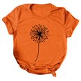 thumbnail image 1 of Chemises pour Femmes Manches Courtes Imprimé Tee Ample Décontracté Col Rond Blouse Hauts d'Été pour Femmes Orange L, 1 of 5