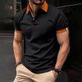 thumbnail image 1 of ylioge Mens Shirts Short Sleeve Golf Tees Shirt Office Work Pullover Button Collared Casual Color-Block Loose Comfort Tshirts Tops, 1 of 6