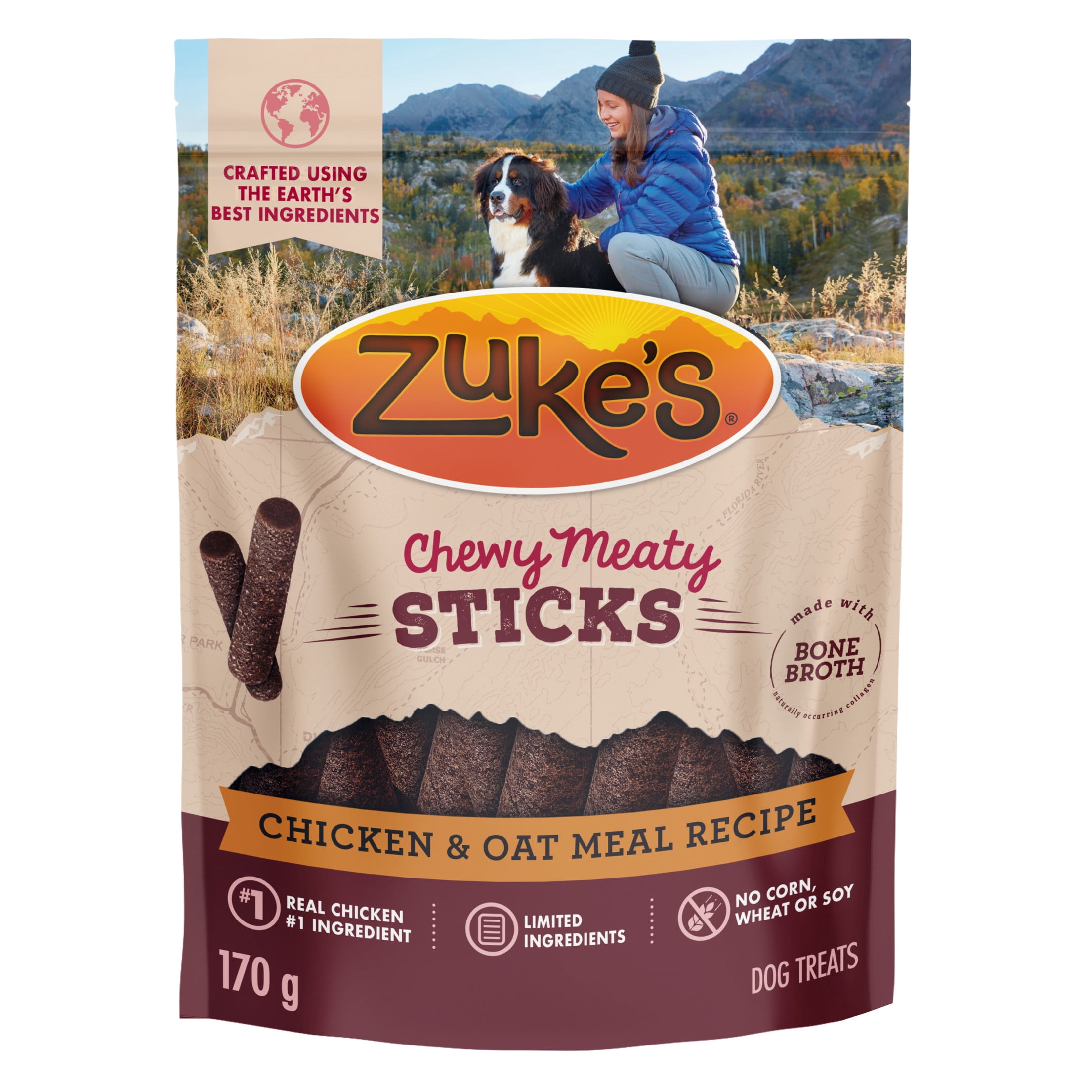 Zuke's Chewy Meaty Sticks Chicken Recipe, Dog Treats, 170 g