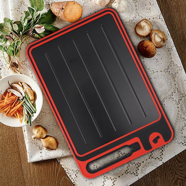 Aluminum Cutting Board | Double-Sided Multifunctional Defrost Board | Built-in Whetstone Knife Sharpener | Garlic & Puree Grinder | Stainless Steel Non-slip | Two Sizes