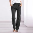 thumbnail image 2 of 2025 Solid Straight Pants Waist Casual Pants Set for Plus Size Women and Long Women Casual Comfortable Business Casual Pants for Women Elastic Drawstring, 2 of 3