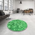 thumbnail image 4 of Ahgly Company Machine Washable Indoor Square Transitional Neon Green Area Rugs, 5' Square, 4 of 7