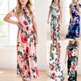 thumbnail image 4 of FhsagQ Robe pour Filles Robe à Manches Courtes à Imprimé Floral Ample Décontractée Longue Maxi avec Poches Fête Pâques Robes pour Filles 5-6 Robes pour Filles 10-12 Décontracté 5-6 Ans, 4 of 4