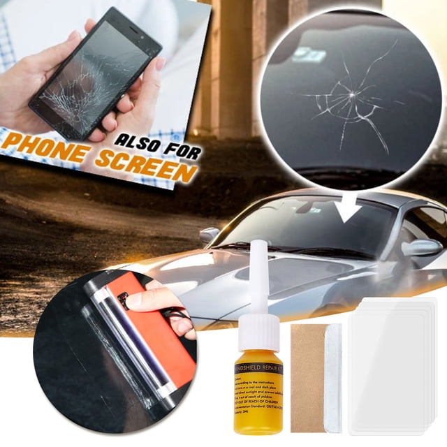 HaoXun 3ml Windshield Repair Kit with Advanced Resin - Car Window Glass Crack & Chip Repair Tool for Automotive, Furniture, Smartphone (Quick Fix in Minutes, Prevents Crack Spread)