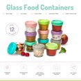 thumbnail image 3 of Melii Glass Baby Food Freezer Jars, Snack Container with Lids, BPA Free, Microwave & Dishwasher safe for Babies, Toddlers and Adults - 4oz, set of 12, 3 of 7