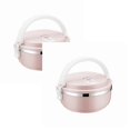 thumbnail image 1 of 1 Layer Stackable Hot Food Insulated Box Portable 304 Stainless Steel Round Lunchbox Sealed Food Containers Adult Kids Bento Lunch Box Cold Hot Food Storage For School Office Trave, 1 of 3