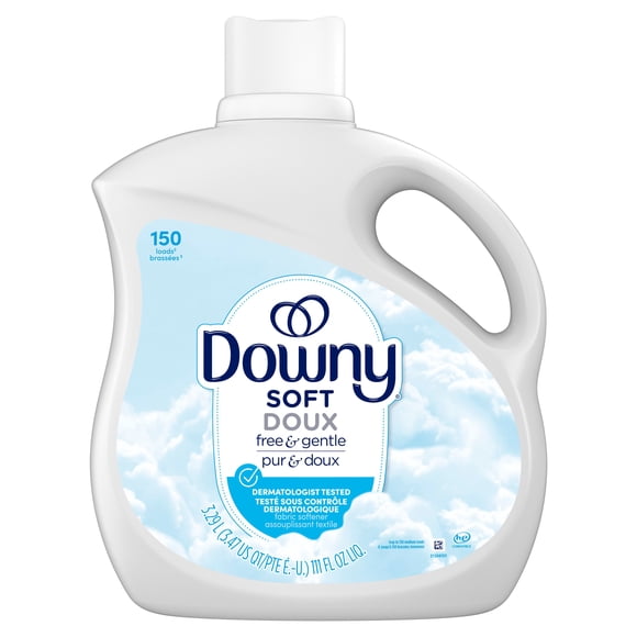 Downy Pur & Doux Assouplissant Textile Liquide, Hypoallergénique, Assouplissant Textile Liquide Doux pour la Peau Sensible 150WL