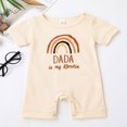 thumbnail image 2 of Baby Romper Letter Rainbow Print Crew Neck Short Sleeves Breathable with Bottom Snaps Jumpsuit, 2 of 7