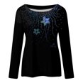 thumbnail image 4 of Machine d'Impression de T-Shirts Mode Femmes Décontracté Impression Col Rond Manches Longues T-Shirt Ample Blouse d'Automne Chandail Hauts, 4 of 5