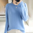thumbnail image 4 of Duoif Chandails pour Femmes Chandails Légers Tendance pour Femmes Manches Longues Col Rond Léger Doux Tricoté Chandail Blouse Tricotée Chandails pour Femmes Hauts pour Femmes Bleu Ciel m, 4 of 5