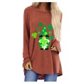 thumbnail image 1 of QIPOPIQ T-Shirts à Manches Longues pour Femmes à Col Rond T-Shirts de la Saint-Patrick Tunique Shamrock T-Shirt Imprimé T-Shirt Vert Chanceux T-Shirts de la Saint-Patrick T-Shirt à Col Rond T-Shirts de Fête Offres, 1 of 5
