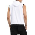 thumbnail image 3 of INSPIRE CHIC Outfit Men's Vest Hoodie Zip Up Sleeveless Drawstring Hooded Vest 46 White, 3 of 8