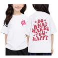 thumbnail image 1 of PMVFHDE Hauts Fille Fille Hauts Décontractés Filles Hauts à Manches Courtes Filles T-Shirts Graphiques Filles Hauts pour Filles T-Shirt Imprimé à Col Rond à Manches Courtes pour Garçons et Filles Blanc, 3-4 Ans, 1 of 3