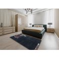 thumbnail image 4 of Ahgly Company Indoor Round Abstract Blue Moss Green Oriental Area Rugs, 4' Round, 4 of 6