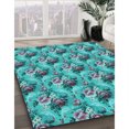 thumbnail image 3 of Ahgly Company Tapis d'Intérieur Lavable en Machine Carré Turquoise Bleu Vif, 6 Pieds Carré, 3 of 7