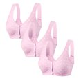 thumbnail image 1 of Virmaxy 3PC Womens Wireless Bra Oversized Gathering Comfortable Breathable Underwear Everyday Bra 3PC Comfortable Lace Breathable Bra Underwear No Rims Pink-3 S, 1 of 5