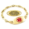 thumbnail image 1 of MedicEngraved Yellow Gold Stainless Steel Custom Medical Alert Bracelet - 6mm Infinity Link, 1 of 7