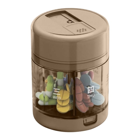 Organisateur de Pilules Portable pour Café Boîte de Médicaments Hebdomadaire 7 Jours avec Compartiments Amovibles Distributeur de Pilules 3 Fois par Jour Étui à Pilules de Voyage Mini Boîte de Rappel de Pilules pour Vitamines Suppléments Rangement C