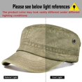 thumbnail image 2 of ORUYROP Washed Cotton Military Caps Cadet Army Caps Unique Design Vintage Flat Top Cap, 2 of 7