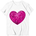 thumbnail image 2 of TIMIFIS T-Shirts à Manches Courtes de la Saint-Valentin pour Femmes Mode Décontractée Col Rond T-Shirt Imprimé Cœur d'Amour T-Shirt d'Été Ample Col Rond T-Shirts, 2 of 4