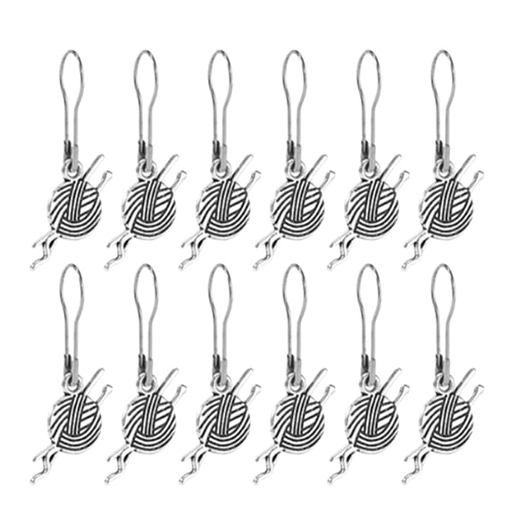 12Pcs Silver Compact Crochet Markers for Women Handicraft Enthusiasts
