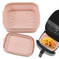 thumbnail image 2 of BKBP Square Air Fryer Liner, Reusable Silicone Round Air Fryer Pot,Non-stick Oil Filter Design Food-Grade Kitchen Mat, Large Replacement Accessories for Air Fryer, 2 of 9