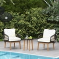 thumbnail image 2 of Gymax 3 Piece Patio Chair Set Wicker Chair & Side Table Set w/ Soft Cushions & Tempered Glass Tabletop, 2 of 10