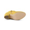 thumbnail image 3 of Unique Bargains Women's Side Zip Chunky Heel Ankle Boots Yellow US 8, 3 of 8