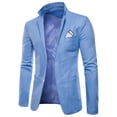 thumbnail image 1 of TIMIFIS Light Blue Men's Blazer Jacket Casual Solid Single Rows Two Button Suit Jacket Fashion Formal Lapel Slim Wedding Blazer, 1 of 8