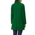 thumbnail image 3 of Allegra K Women's Double Breasted Lapel Raglan Long Sleeve Mid Length Overcoat L Grass Green, 3 of 6