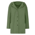 thumbnail image 5 of IROINID Women's Woolen Jacket Long Sleeve Solid Color Hoodie Outwear, Comfy Button Woolen Jacket, 5 of 5