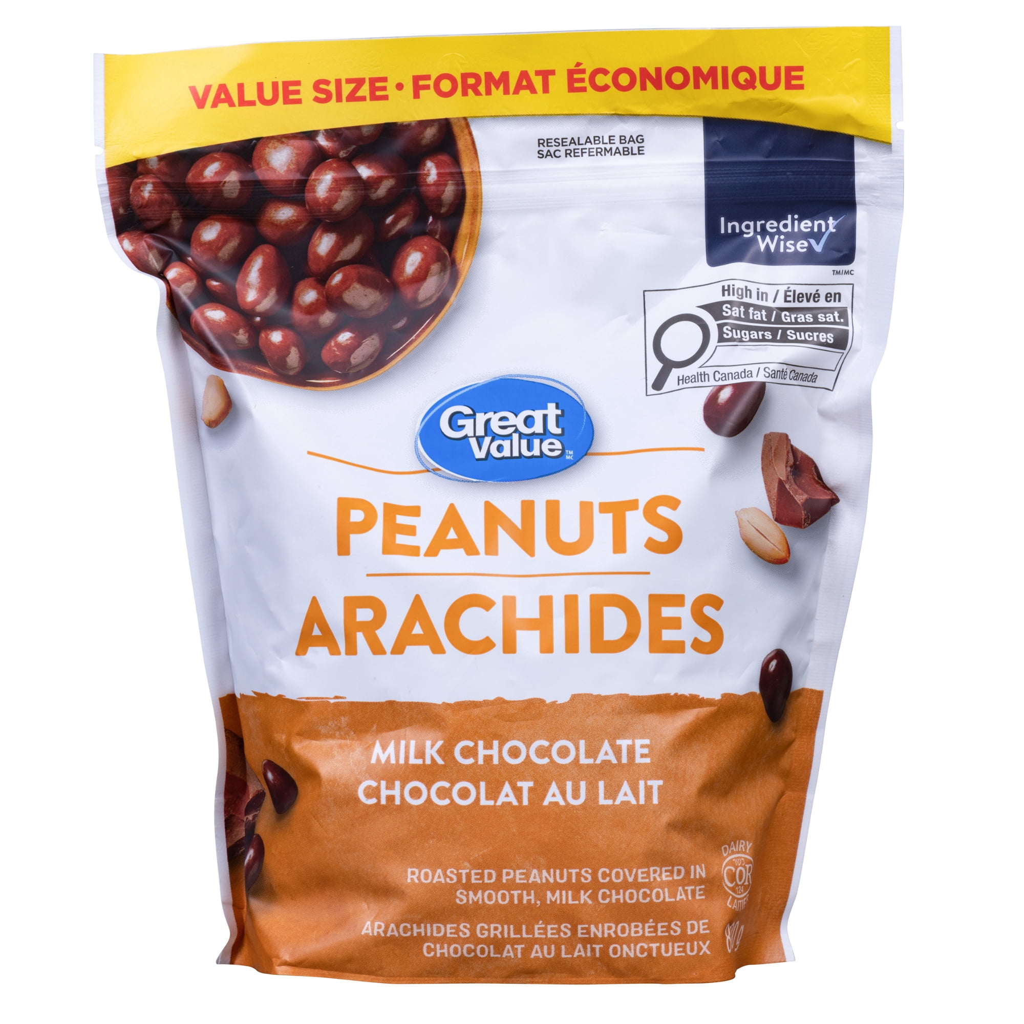 Great Value Milk Chocolate Peanuts 880g, Kosher, Value Size Format