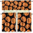 thumbnail image 2 of Halloween Pumpkin Kitchen Curtains and Valances 3 Piece Set,Valance Curtains for Kitchen Windows Kitchen Curtains Tiers and Valances for Cafe Living Room Window Decor, 2 of 5