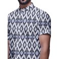 thumbnail image 4 of BESTMAN Casual Printed Shirts For Men Slim Fit Button Down Short Sleeve Shirt, 4 of 5
