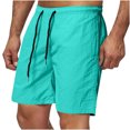 thumbnail image 2 of Plebaso Casual Shorts Mens Elastic Waist Lightweight Summer Shorts Solid Color Drawstring Beach Shorts, 2 of 3