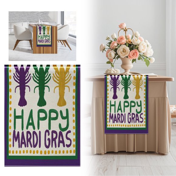 Binwennn Brazil Carnival Decoration Holiday Printed Table Flag Linen Breathable Holiday Table Decoration Tablecloth Kitchen Coffee Table Small Tablecloth 12.99.87inch Table Banner compatible with