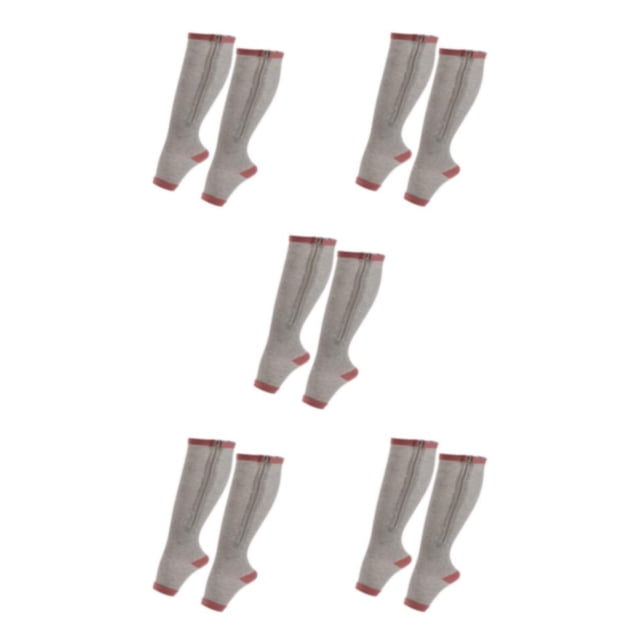 Maytalsory Breathable Zippered Compression Socks Performance With Maximum Comfort grey S/M 5Set
