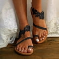 thumbnail image 1 of Dvkptbk Sandales Femmes Sandales d'Été pour Femmes à Enfiler Chaussure Plate Femme Bout Ouvert à Enfiler Pantoufle de Plage Chaussures pour Femmes, 1 of 6