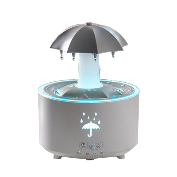 7 Color LED Aromatherapy Diffuser Rotating Umbrella with Water Droplets Timer Settings Auto Shut Off