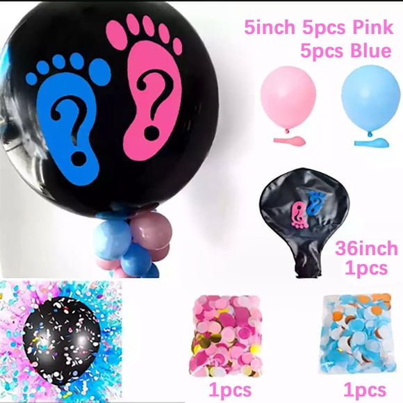Chmadoxn Tools&Home Improvement Gender Reveal Kit, 36in Balloons With Blue Balloons, Tassels And Heart Shaped Paper Confetti For Baby Gender Reveal Party Festival Balloon