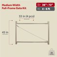 thumbnail image 2 of Adjust-A-Gate Kit de Construction Cadre en Acier, Ouverture Grand 36-72 Pouces (6 Pack), 2 of 9