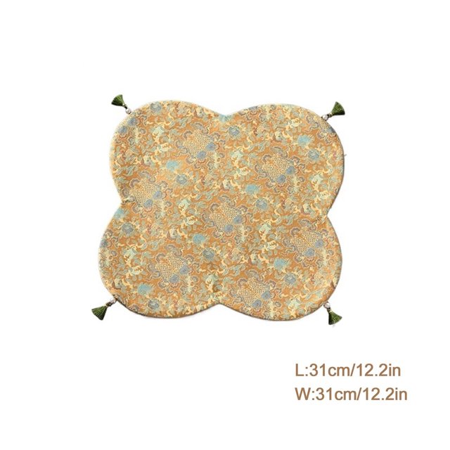 Brocade Floating Gold Fabric Tea Mat Zen Anti-scalding Tea Mat Heat Insulation Mat High-grade Tea Ceremony Spare Parts